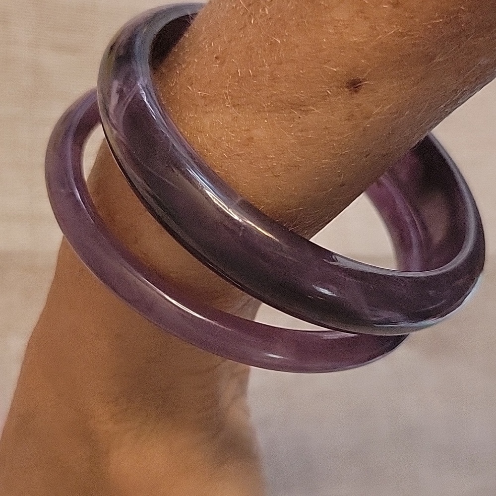 🔥LAST SET🔥 Purple Swirl Acrylic Bangle Set